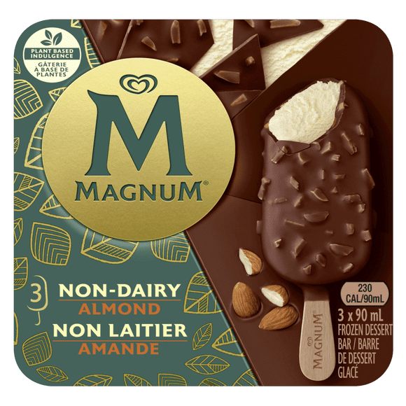 Magnum Barre de Dessert Glacé Non Laitier à l'Amande 3 x 90 ml