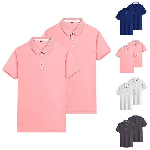 QIPOPIQ 2 Pack Women's Athletic Dry Fit Polo Shirts, Wicking Short Sleeve Collared Golf T Shirt Tennis Tops Clearance