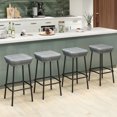thumbnail image 4 of Gymax 29.5'' Metal Bar Height Stools Set of 4 w/ Rattan Seat & Footrest for Backyard, 4 of 10