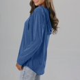 thumbnail image 3 of GigrtiJin Womens Oversized V-Neck Tops 2025 Trendy Long Sleeve Solid Color Blouses Button Decor Casual Shirts, 3 of 5