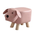 thumbnail image 1 of GROWTH TANK Animal Footstool Foot Rest Step Stool Kids Learning Stool Bench Cartoon Pouffe Chair Shoe Changing Stool for Entryway Bedroom Pink dog, 1 of 9
