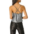 thumbnail image 2 of INSPIRE CHIC Camisole à Bretelles Spaghetti Métallisée Scintillante à Col Bénitier pour Femme, 2 of 6