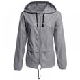 thumbnail image 4 of Veste de Printemps pour Femme, Veste Imperméable Mode, Manteau Isolé Coupe-Vent Extérieur (Bleu Foncé), 4 of 5