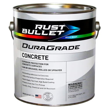 RUST BULLET - DuraGrade Concrete High-Performance Easy to Apply Concrete Coating in Vibrant Colors for Garage Floors, Basements, Porch, Patio and more - Gallon, Slate Grey