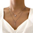 thumbnail image 4 of YSABOXY Personality Fashion 2 Layer Wear Water Drop Shape Pendant Necklace κы O4, 4 of 5
