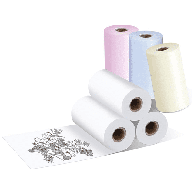 Mini Printer Paper for Inkless Portable Bluetooth Printer Thermal Pocket Printer, 57mm x 30mm, 6 Rolls
