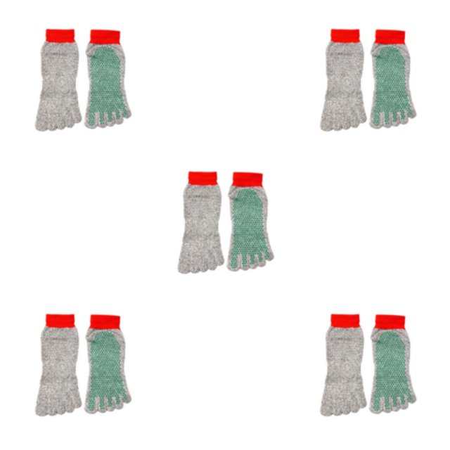 maskred Prevent Foot Injuries On Any Adventure With 5 Toe Cut Resistant Socks Grey Is Gray green red bind 5Set