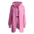 thumbnail image 4 of Ensemble de Pyjama 3 Pcs pour Femmes Ensemble de Pyjama en Polaire Chaude Tenues à Capuche Sans Manches Crop Tops Shorts Pjs, 4 of 7
