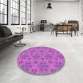 thumbnail image 4 of Ahgly Company Tapis d'Intérieur Rectangulaire Transitionnel Lavable à la Machine, Rose Néon Vif Violet, 6 Pieds x 9 Pieds, 4 of 7