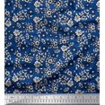 thumbnail image 1 of Soimoi Poly Georgette Fabric Leaves & Floral Block Print Fabric by The Yard 52 Inch Wide, 1 of 3