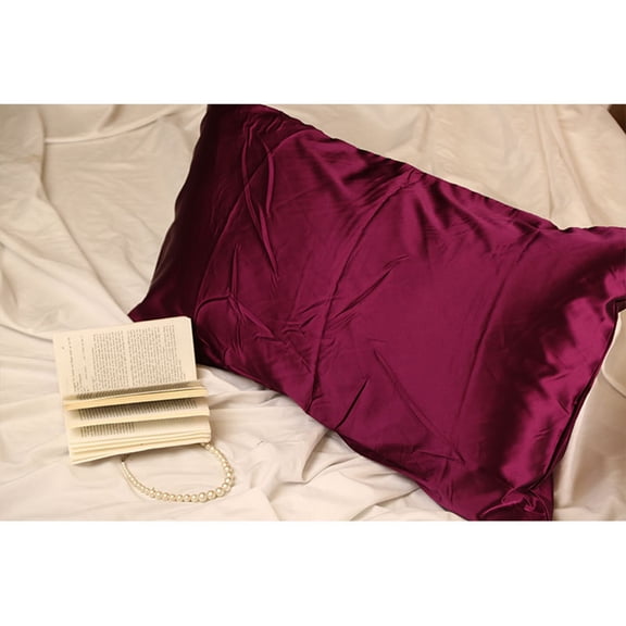 Soft Pillowcase Double-sided Solid Color Pillow Cover Pillow Case Beauty Silk Cover Pillow Core Cover Ice Silk Bedding 20''x30''