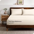 thumbnail image 3 of Bare Home Ultra-Soft Fitted Sheet + Pillowcase Set - Premium 1800 Collection - Deep Pocket - Full, Sand, 3 of 7