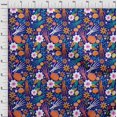 thumbnail image 3 of oneOone Rayon Medium Blue Fabric Skull Sewing Material Print Fabric By The Yard 56 Inch Wide, 3 of 5