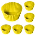 thumbnail image 1 of 6 Pcs Reusable Silicone Cupcake Baking Cups, Food-Grade Silicone Kitchen Utensils for Baking, Non-stick Muffin Liners, High-temperature Resistant, For Holidays Parties and Festive Baking (Yellow), 1 of 9