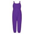 thumbnail image 2 of Girls Overall Sleeveless Jumpsuits Rompers for Girls Spaghetti Strap Overalls with Side Pockets Cute Clothes 4T, 2 of 4