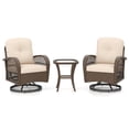 thumbnail image 4 of Gymax Set Of 3 Patio Swivel Rocker Set Gliding Bistro Furniture Set w/ Tempered Glass Table Beige, 4 of 4