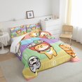 thumbnail image 3 of YST Ensemble de Douillette à Imprimé d'Animaux Mignons Simple Corgi Rabbit Literie Douillettes et Ensembles Sheep Penguin Housse de Couette Filles Courtepointe Arc-en-Ciel Douillette Style Japonais Kawaii Literie Sushi Enfants Garçons Déco de Chambre, 3 of 6