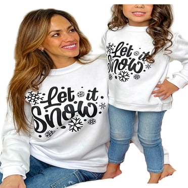 Family Matching Sweatshirt Long Sleeve Letter Print Sweater Pullover Top Mommy and Me Ugly Shirt for Family