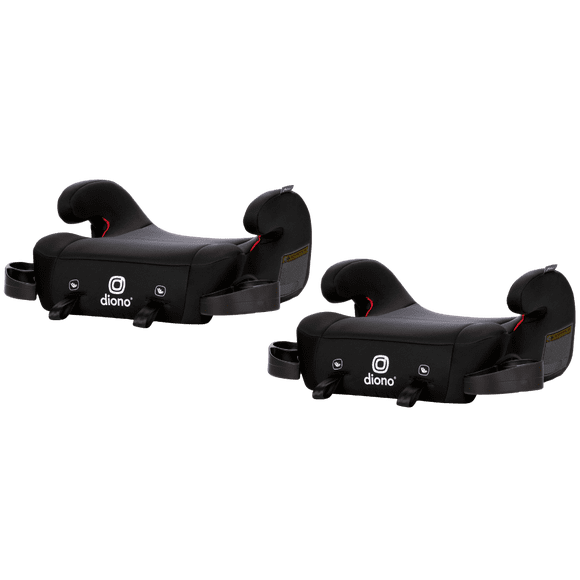 Diono Solana 2 with LATCH Backless Booster Car Seats 2 Pack Lightweight Travel Booster Black