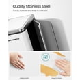 thumbnail image 4 of SONGMICS Garbage Can, 2 x 4 Gallon (2 x 15 L) Trash Can, Recycle Bin with Soft-Close Lids, Pedals, and Inner Buckets for Kitchen, Stainless Steel, White, 4 of 6