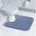 thumbnail image 2 of ORUYROP Memory Foam Toilet Bath Mat U-Shaped, 24 X 20 Inches,Soft and Comfortable, Super Water Absorption, Non-Slip, Machine Wash and Easier to Dry for Bathroom Commode Contour Rug, Denim Blue, 2 of 7