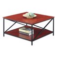 thumbnail image 3 of Convenience Concepts Tucson Table Basse Carrée en Métal Noir en Bois de Cerisier, 3 of 7
