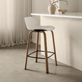 thumbnail image 2 of Bouclair White Plastic and Wood Metal Veneer Counter Stool, 2 of 10