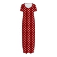 thumbnail image 3 of fatyb Robes Maxi à Manches Courtes pour Femmes Col Ras du Cou Décontractées Longues Robes Imprimées Robes T-Shirt d'Été, 3 of 5