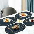 thumbnail image 4 of Yhmxh Solid Color Leather Western Dining Mat Oil-Proof Dining Table Mat Hotel Home Dining Mat Non-Slip Bowl Mat Oval Insulation Mat Home and Kitchen kitchen Accessories kitchen Essentials, 4 of 5