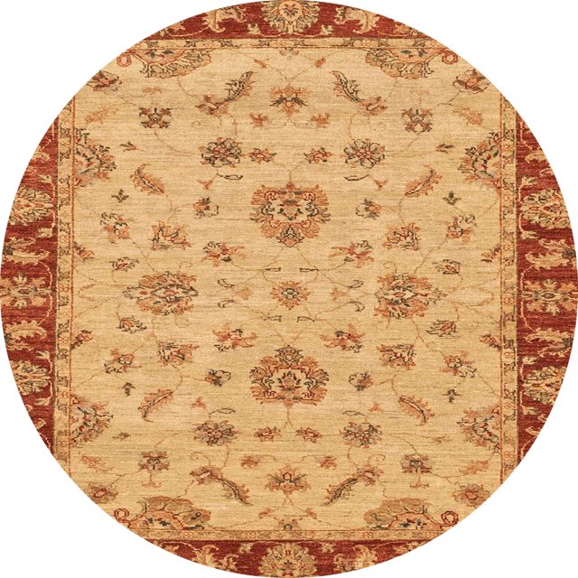 Ahgly Company Tapis d'Intérieur Ronds Abstraits Orange Rouge Abstraits pour Aire, 7 Pieds Rond
