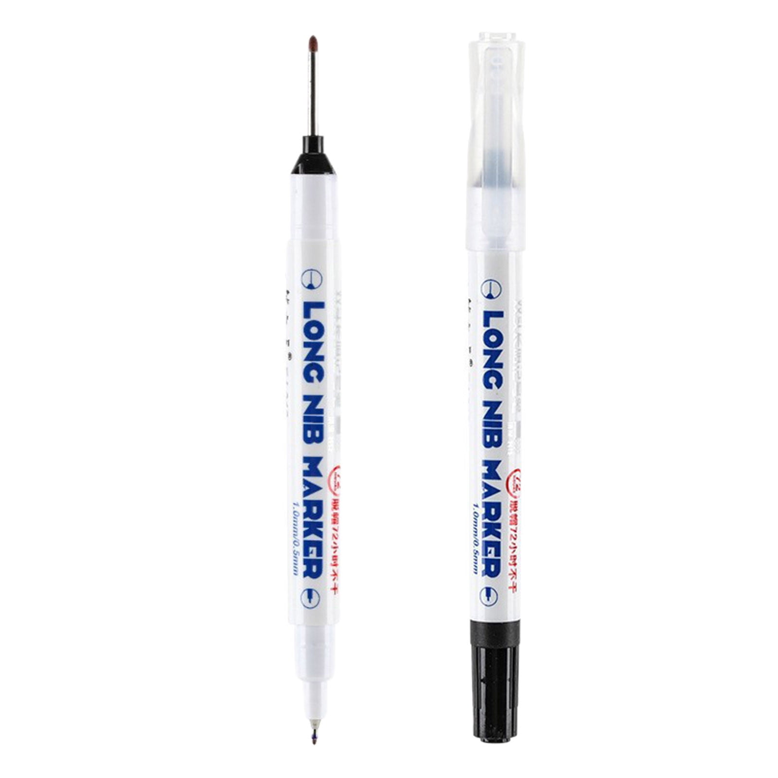 1ml Long Head Deep Hole Marker Pens Long Nib Marker Set Pr Ofessional Construction Markers Scriber Marking Tools Double Head Per Manent Markers Marker Pens for Metal Carpenters