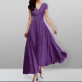 thumbnail image 1 of UPPADA Soldes d'Été Liquidation 2024! Robes Grande Taille pour Femmes aux Formes Robe d'Invitée de Mariage Manches Courtes Col en V Robes de Cocktail à Étages Fluide Robe Ceinturée Robes Bohèmes d'Été pour Femmes 2024, 1 of 6