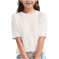 thumbnail image 1 of T-Shirts pour Filles Coupe Ample Col Rond Basique Blouses d'Été pour Enfants 6-14 Ans, 1 of 3