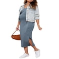 thumbnail image 3 of EIMELI Robe pour Femme Enceinte Couleur Unie Sans Manches Robe en Tricot Col Ras du Cou Ajustée Robe Midi Débardeur Robe d'Été Décontractée Robe de Maternité, 3 of 7