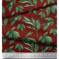 thumbnail image 3 of Soimoi Red polyester Crepe Fabric Leaf Leaves Print Fabric by Yard 52 Inch Wide, 3 of 3