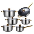 thumbnail image 5 of Transemion 6Pcs Stainless Steel with Glass Lid Pot Cooking Kitchen Soup Set for Kitchen Pans with soup pot Pans with soup pot, 5 of 5