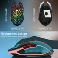 thumbnail image 3 of APPIE Wireless Gaming Mouse Rechargeable USB 2.4G Computer Mouse with 7 Colorful LED Lights, 4 Adjustable DPI, Silent Click, Ergonomic Optical Mice for PC Laptop Desktop Windows Mac, 3 of 10