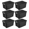 thumbnail image 1 of Sterilite 6-Pack 19 Gallon Stacker Tote, Rugged Plastic Storage Bins, Black, 1 of 8