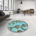 thumbnail image 4 of Ahgly Company Tapis d'Intérieur Lavable à la Machine, Carré, Transitionnel, Vert Noisette, Tapis de Zone, 4 Pieds Carré, 4 of 7