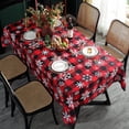 thumbnail image 2 of Christmas Tablecloth Rectangle, Plaid Table Cloth with Snowflake Decorations, Heavy Weight & Spillproof Table Cover for Dining, Party & Holidays (Snow Patterns, Rectangle, 60" x 84" (6-8 Seats)), 2 of 6