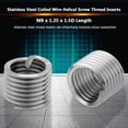 thumbnail image 1 of Coiled Wire Insert, M8x1.25x1.5D Length 50pcs Helical Insert, Screw Thread Insert Stainless Steel For Wood Industry Household Factory, 1 of 8