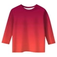 thumbnail image 4 of Splozh Chandail à Manches Longues pour Tout-Petit Fille Décontracté Col Rond T-Shirt à Manches Trois Quarts Régulier Basique Haut à Manches 3/4 Rouge, 4-5 Ans, 4 of 4