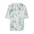 thumbnail image 5 of QIPOPIQ Chemises en Lin pour Femmes Manches 3/4 Hauts Grande Taille T-Shirts Amples à Col Rond T-Shirts Décontractés Tuniques à Manches Trois Quarts Liquidation, 5 of 5