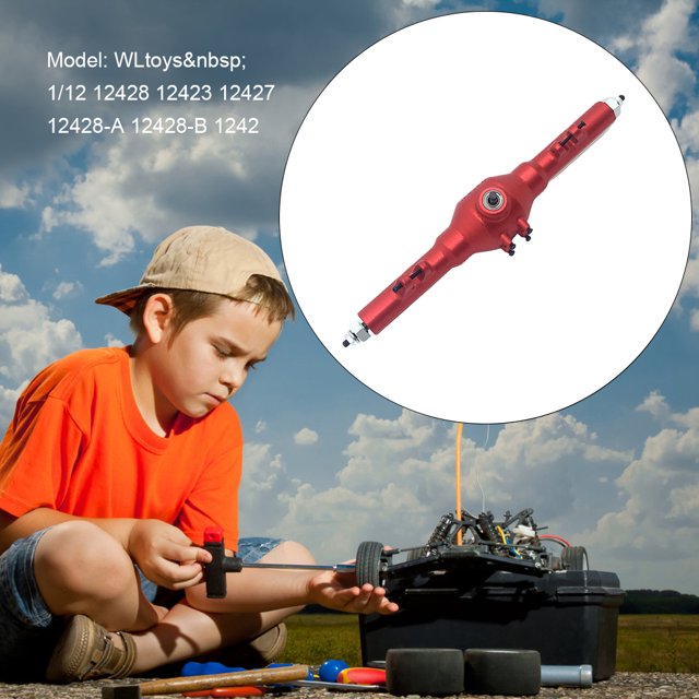 Ruiboury Rear Axle Aluminium Remote Control 1/12 Crawler Car Repair Part Accessories Replacement for WLtoys 12428 12423 12427 12428-A Red Red