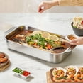 thumbnail image 4 of 316 Stainless Steel Roasting Pan, Deep Rectangular Baking Tray for Fish and Meat, Induction Cooktop Compatible, Dishwasher Safe, Versatile Kitchen Tool, 4 of 5