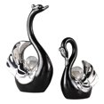 thumbnail image 2 of DOLITY 2Pcs Swan Figurines Sculpture Souvenir Gift for Home Table Centerpiece Decor black, 2 of 9
