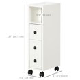 thumbnail image 3 of kleankin Armoire de Salle de Bain Mince, Armoire de Rangement de Salle de Bain avec Roulettes, 3 of 10