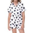 thumbnail image 1 of Hiiyo Pyjama à Manches Courtes avec Imprimé Cœurs pour Grandes Filles, Tailles 2-13, 1 of 5