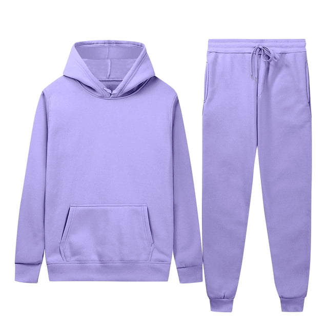 Gspmoly Men'S Shirt, Men'S Casual Oversize Solid Color Drawstring Trouser Long Sleeve Hooded Set Going Out Tops Holiday Deals