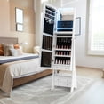 thumbnail image 4 of Gymax Jewelry Armoire with Full Length LED Mirror and Makeup Shelf, White, 4 of 10